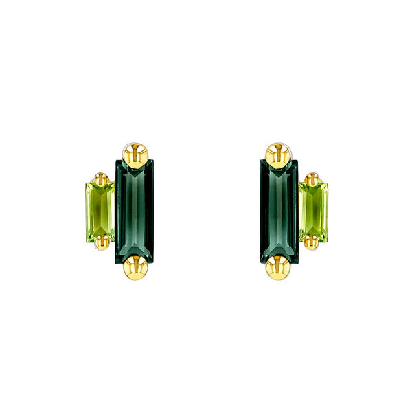 Amalfi Double Stack Green Mix Studs - 1